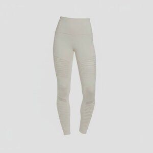 ALO Yoga High-Waist Moto Leggings Off-White 28" Size S